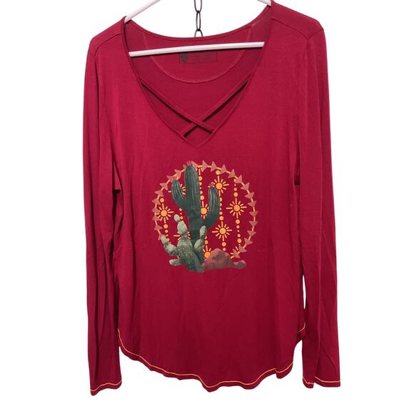 New Outback Trading Company Sunshine & Cactus Top Large - Picture 1 of 6